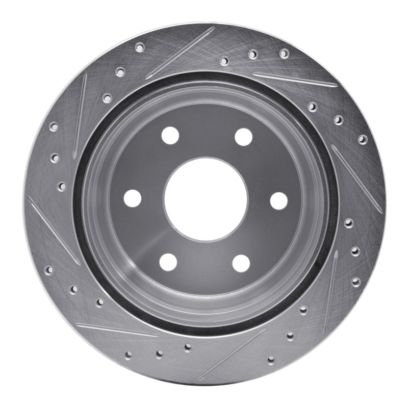 R1 99-07 Chevrolet ASTRO Rear Right Drilled & Slotted Silver Brake Rotor