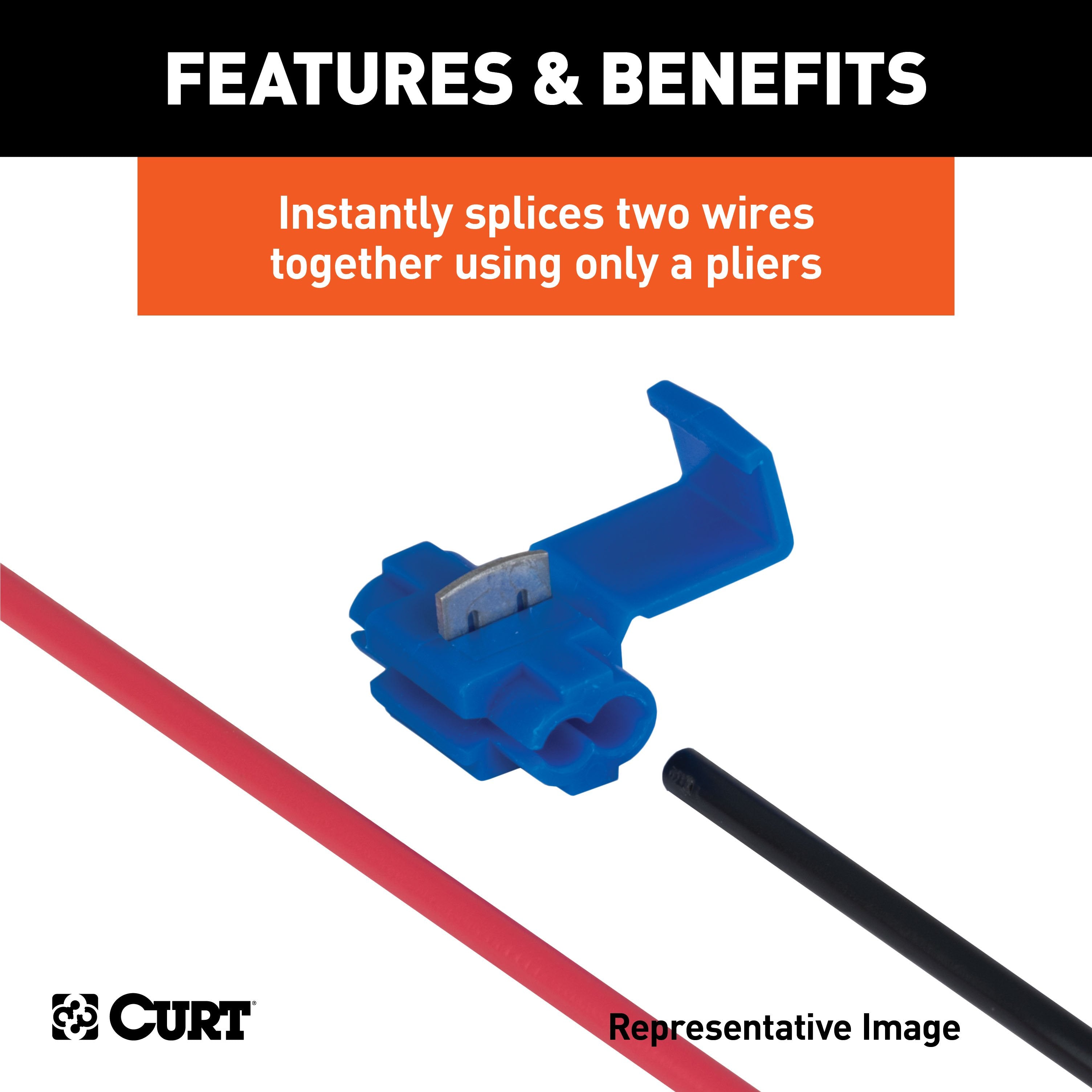 CURT 12-10 Gauge White Scotch Snap Lock Wire Connectors, 100-Pack Model 59905