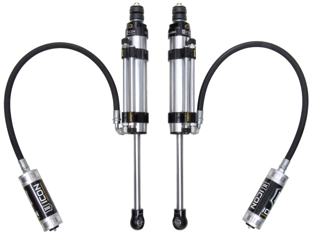 2007-2014 Toyota FJ Cruiser 2003-2024 Toyota 4Runner 2003-2023 Lexus GX 1-3 Inch Lift Rear 2.5 Vs Omega Bypass Remote Reservoir Shocks Pair Icon Vehicle Dynamics