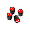 Vossen Classic V Valve Stem Cap Set - Black/Red