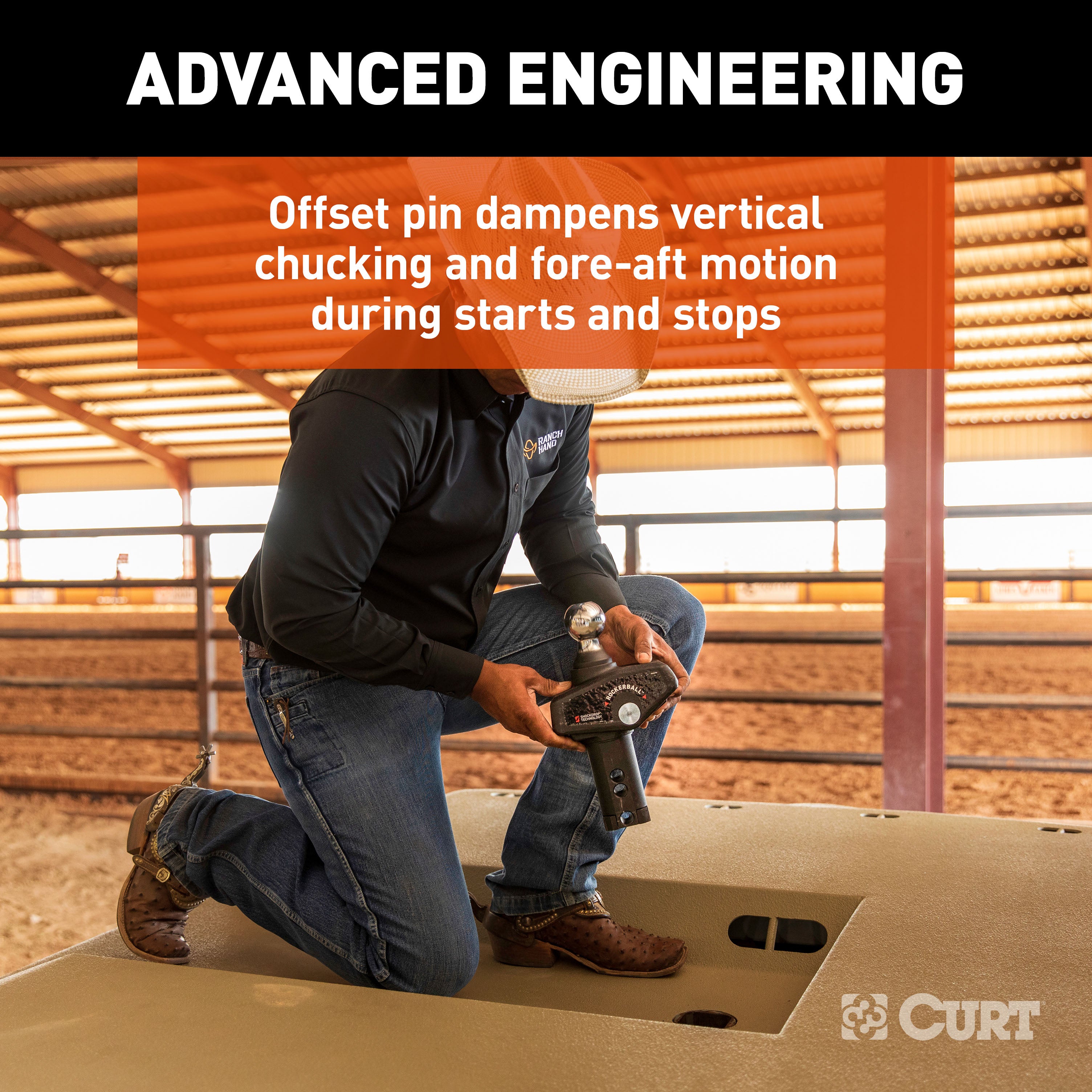 CURT RockerBall 2-5/16-Inch Cushion Hitch Gooseneck Ball, 30,000 lbs Model 60654
