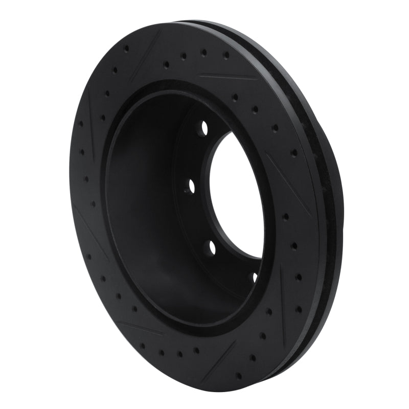 R1 99-20 Chevrolet Express 2500 Rear Right Drilled & Slotted Black Brake Rotor