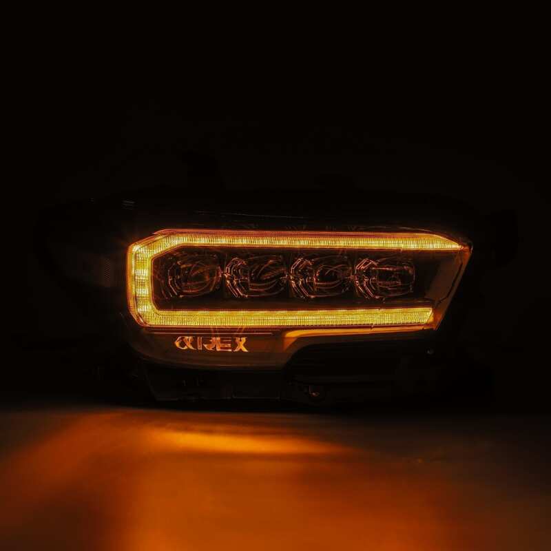 AlphaRex 16-20 Toyota Tacoma NOVA LED Projector Headlights Plank Style Black w/Activation Light