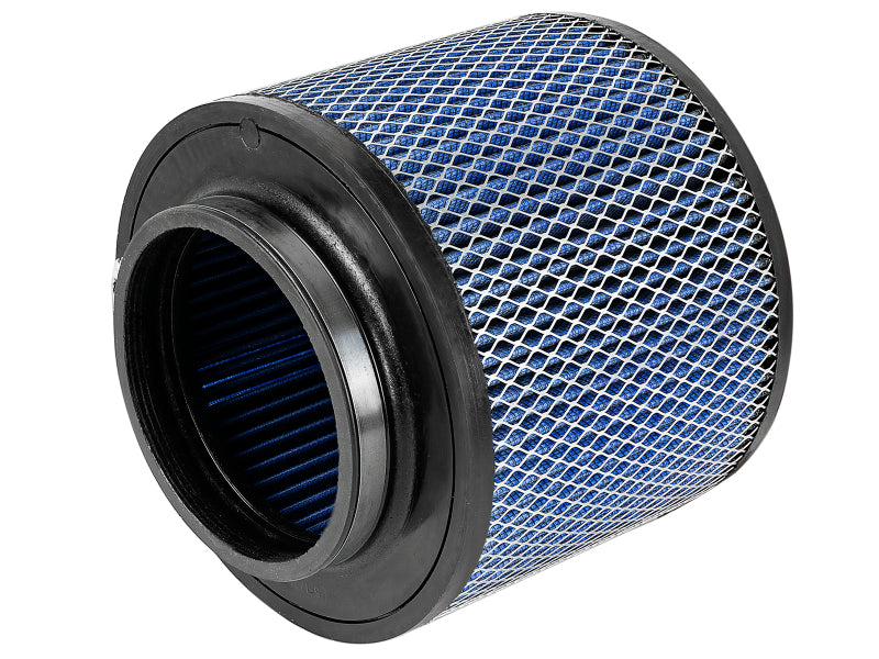 afe Magnum FORCE replacement air filter featuring a blue filter element with expanded metal, designed for enhanced airflow and performance.