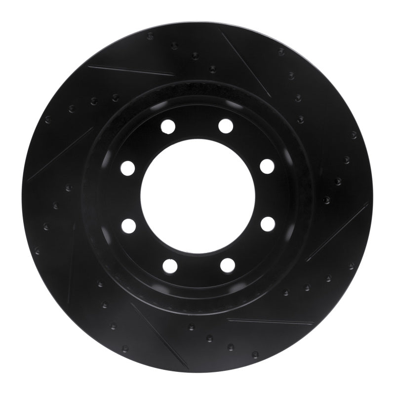 R1 05-12 Ford F-250 4WD (Super Duty) Front Left Drilled & Slotted Black Brake Rotor