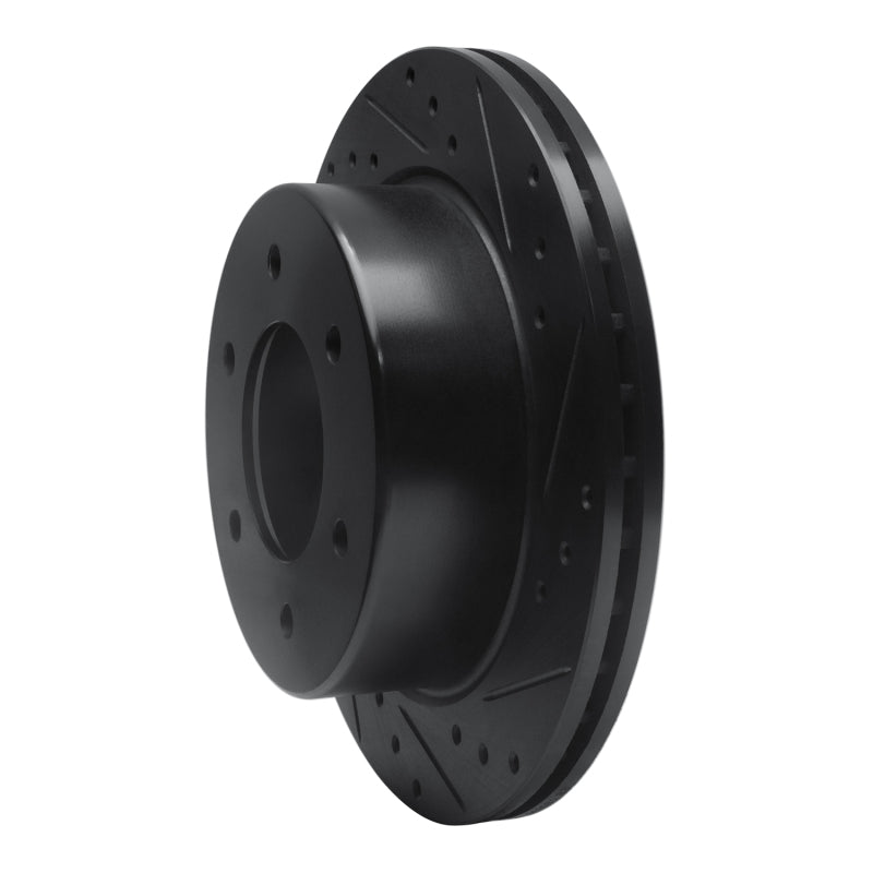 R1 19-25 Ford BRONCO Rear Right Drilled & Slotted Black Brake Rotor