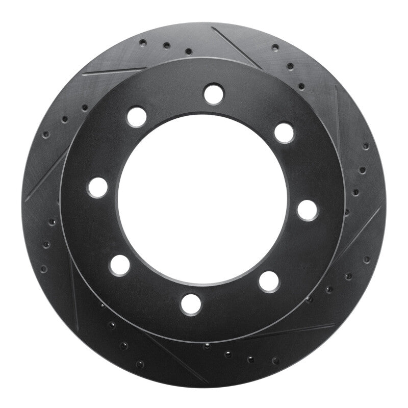 R1 20-25 Chevrolet Silverado 3500 HD Rear Right Drilled & Slotted Black Brake Rotor