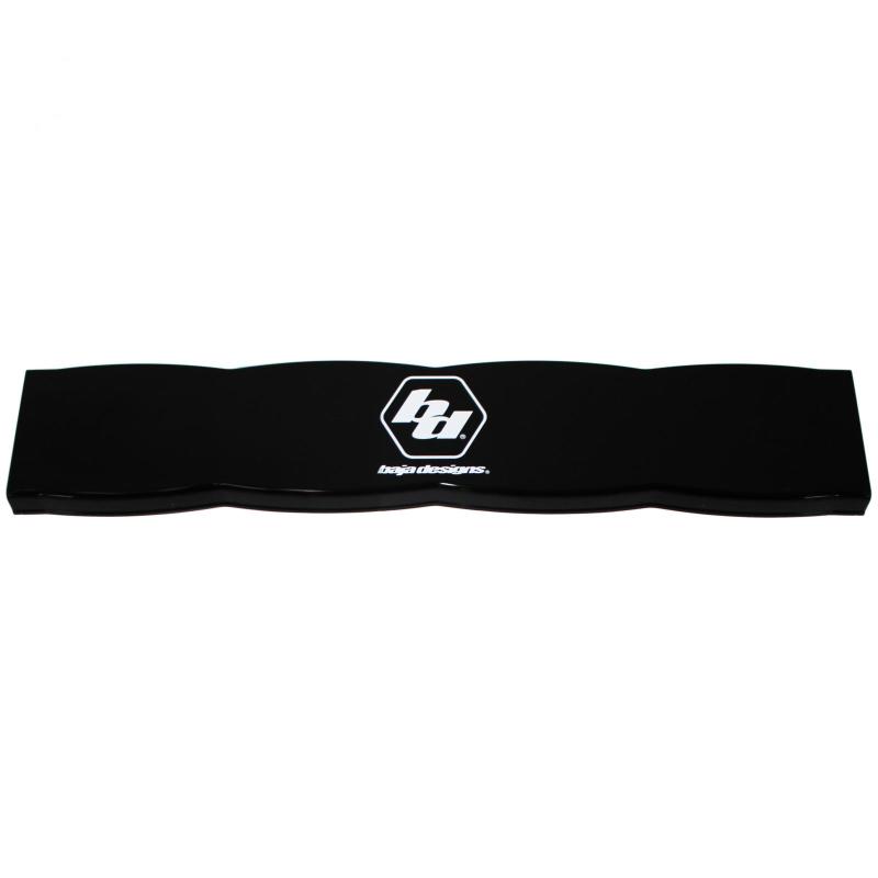 Baja Designs 10-inch black rock guard light bar cover designed to protect and enhance off-road lighting.