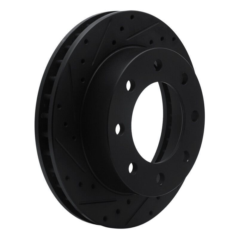 R1 99-20 Cadillac DeVille Front Left Drilled & Slotted Black Brake Rotor