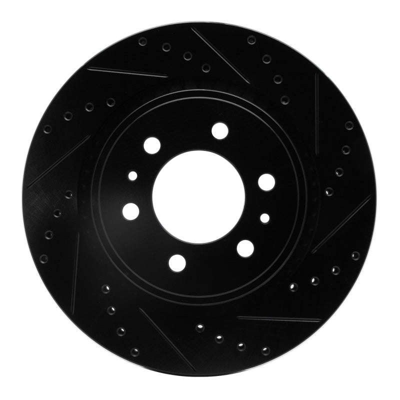 R1 19-25 Cadillac Escalade ESV Front Right Drilled & Slotted Black Brake Rotor