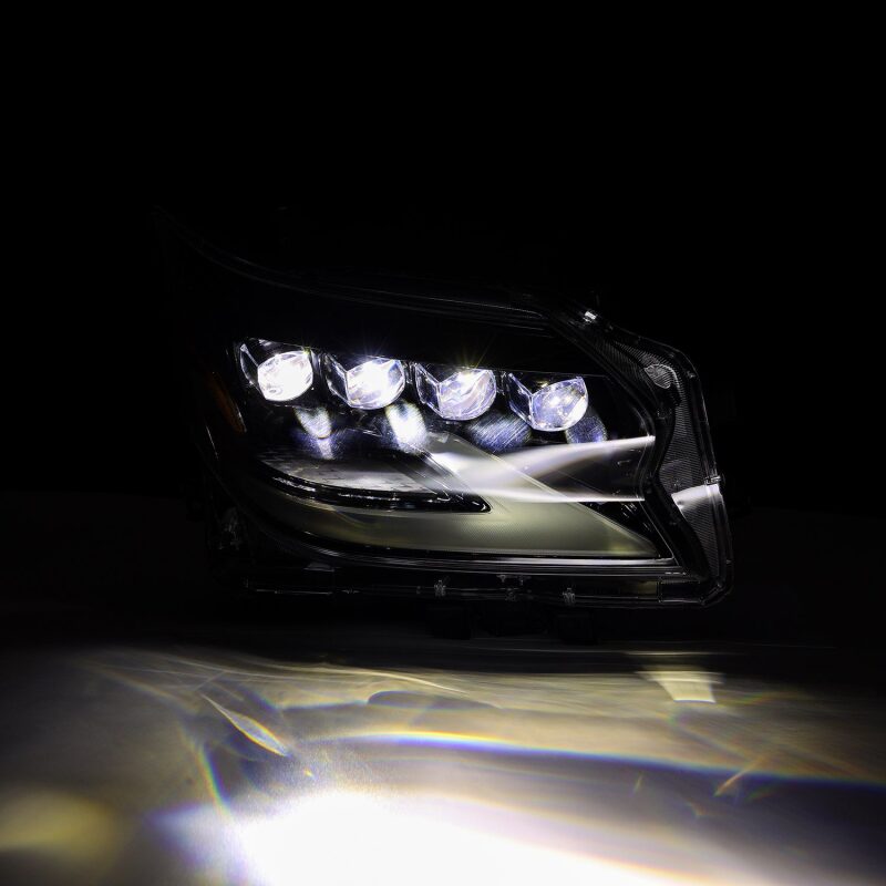 AlphaRex NOVA LED projector headlights for 14-19 Lexus GX460, featuring an alpha black finish and sequential signals.
