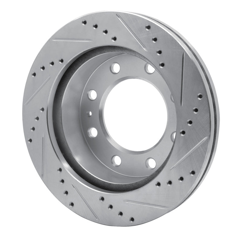 R1 05-07 Ford F-350 Super Duty 2WD Front Left Drilled & Slotted Silver Brake Rotor