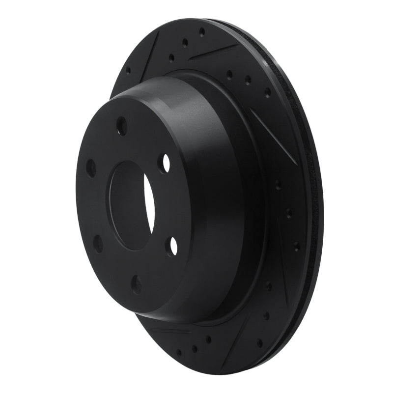 R1 99-07 Chevrolet AVALANCHE 1500 Rear Left Drilled & Slotted Black Brake Rotor