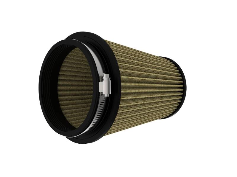 Universal afe Magnum FLOW air filter with a cylindrical design, featuring a black rubber base and pleated filter media.