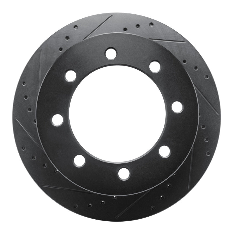 R1 20-25 Chevrolet Silverado 3500 HD Rear Left Drilled & Slotted Black Brake Rotor