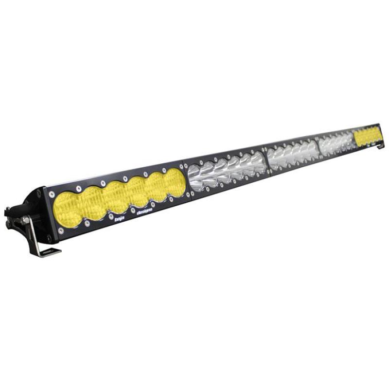 Baja Designs OnX6 Arc Series 50-inch LED light bar featuring dual control pattern with amber and clear lenses.