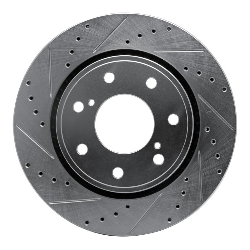 R1 10-14 Ford F-150 4WD Front Left Drilled & Slotted Silver Brake Rotor