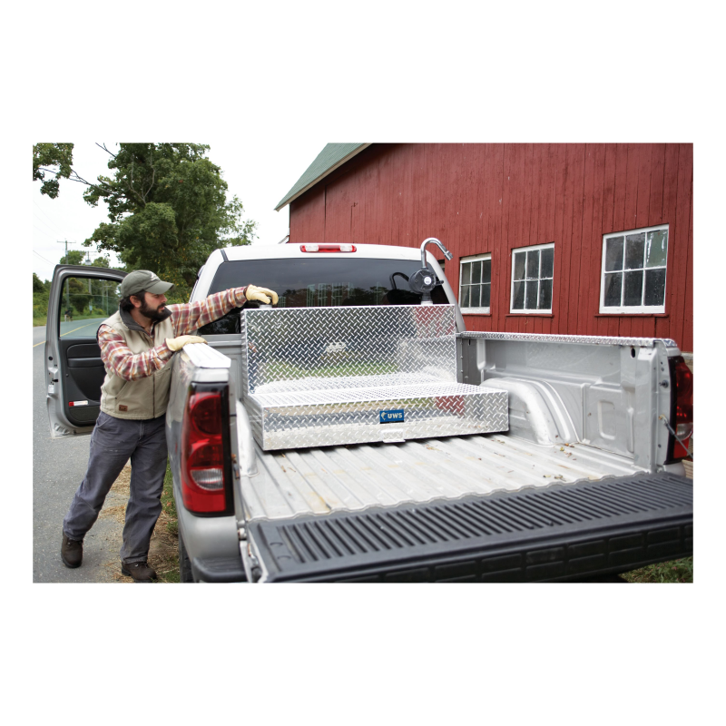 UWS Bright Aluminum 75-Gallon L-Shaped Aluminum Transfer Tank Model TT-75-L-T-P