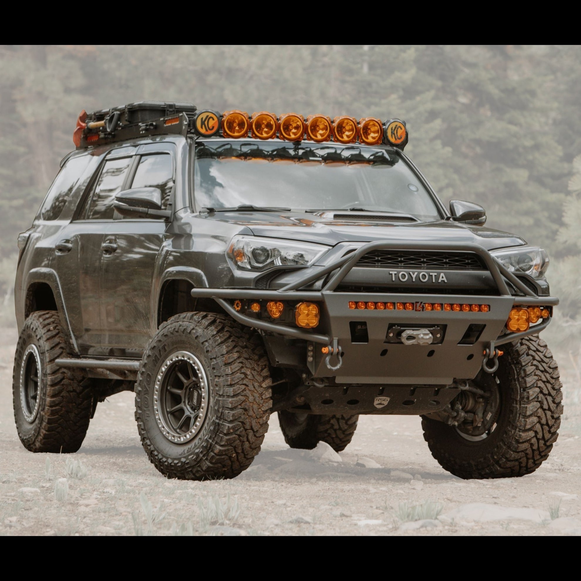 4Runner Hybrid Front Bumper for 5th Gen models (2014-2024) enhances off-road capability and rugged style.