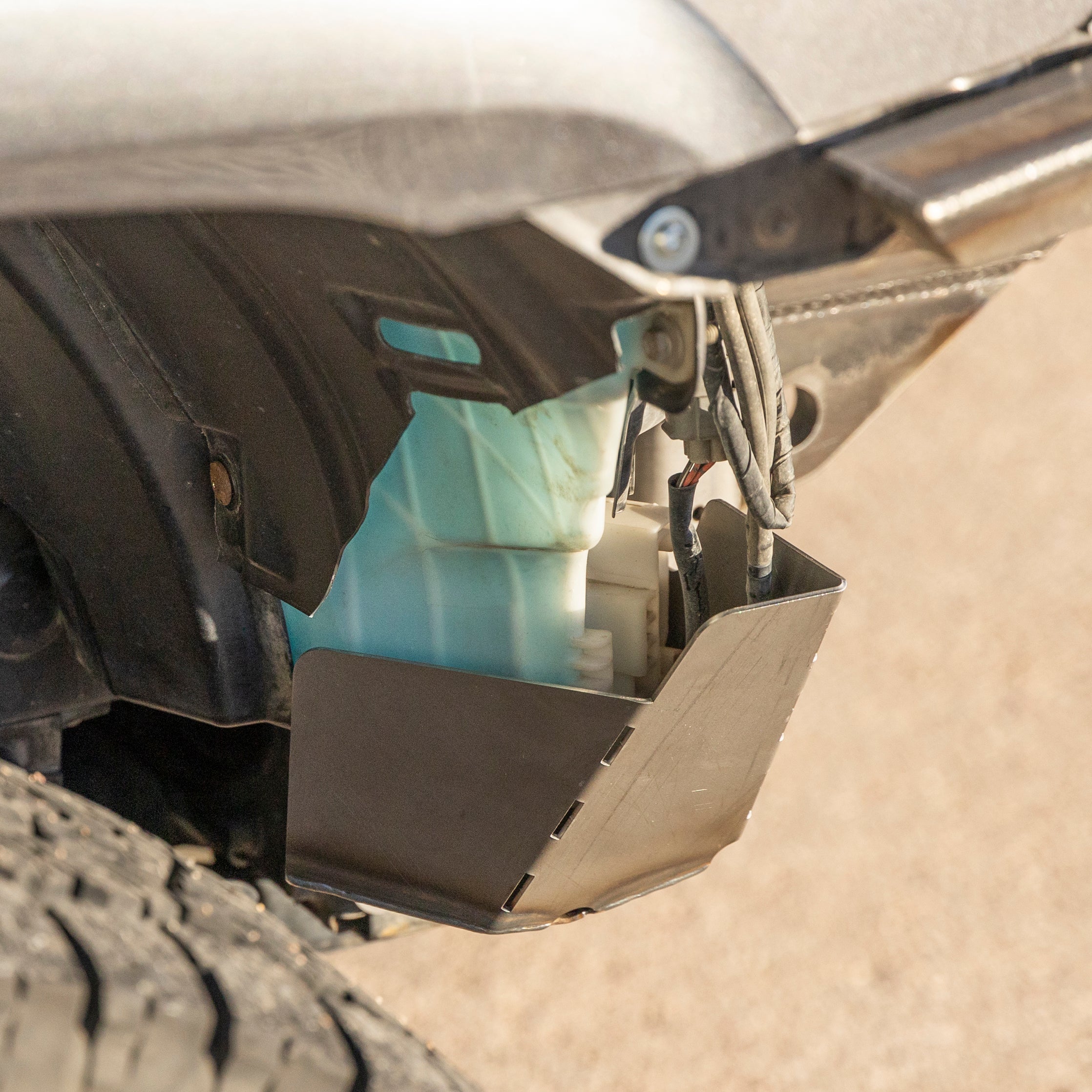4Runner windshield washer tank skid for 5th Gen models 2010 and newer, showcasing durable protection and easy installation.