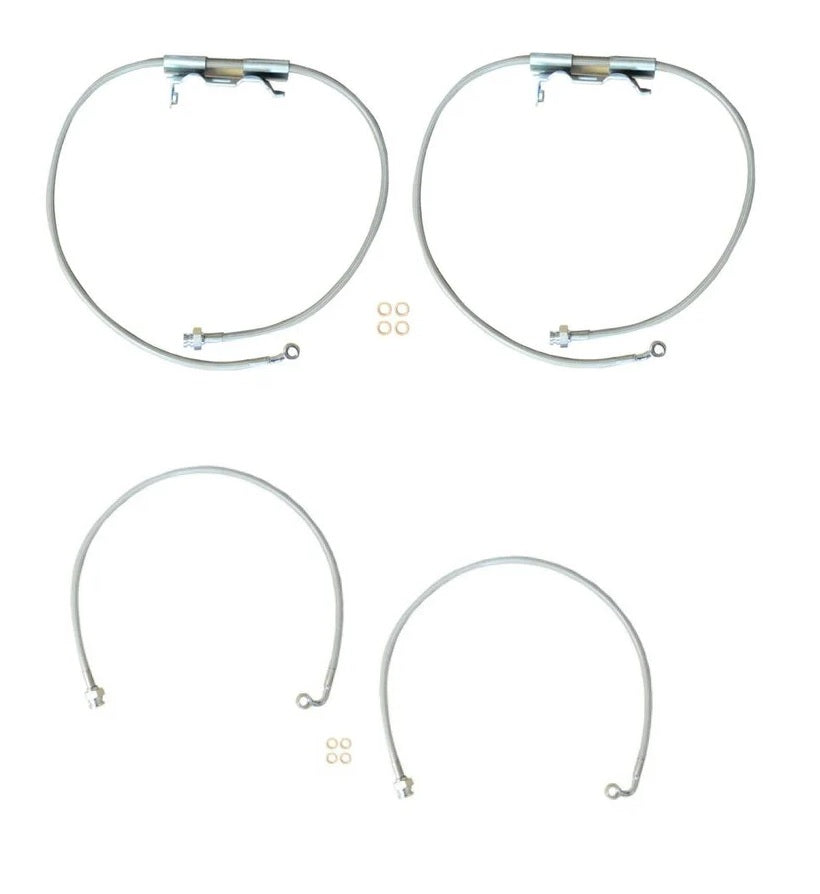 FRONT and Rear BRAKE LINE HOSE PAIR FOR 2.5-6.5" LIFT FOR JL/JLU