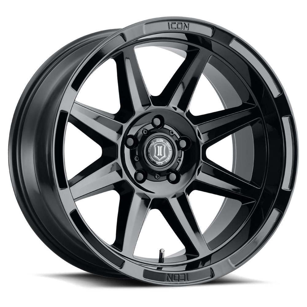 Bandit 20X10 / 6 X 5.5 / -24MM / 4.5 Inch Back Space Gloss Black, ICON Alloys