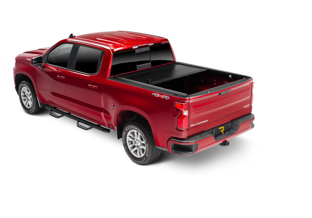 RetraxOne MX Retractable Tonneau Cover Matte One Piece Polycarbonate Finish 2019-2026 GMC Sierra (with CarbonPro Bed) 5' 9 inch Bed without Stake Pockets Standard Rails