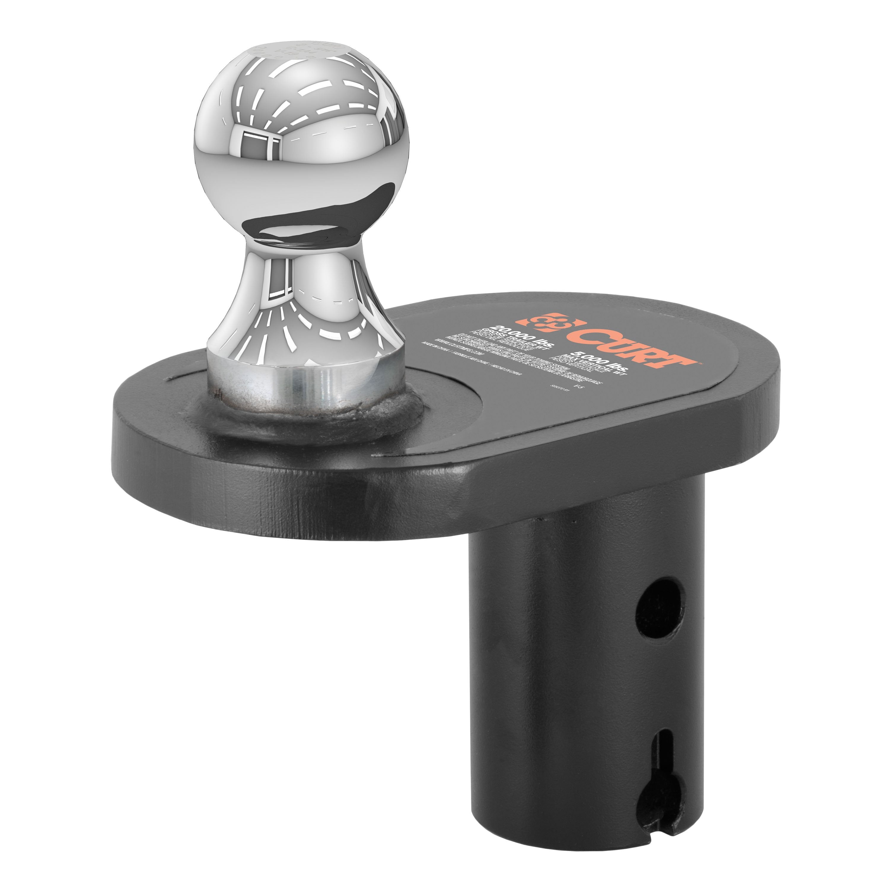 CURT Double Lock Offset Gooseneck Ball, 4-Inch Offset, 20,000 lbs, 2-5/16-Inch Diameter Model 60602