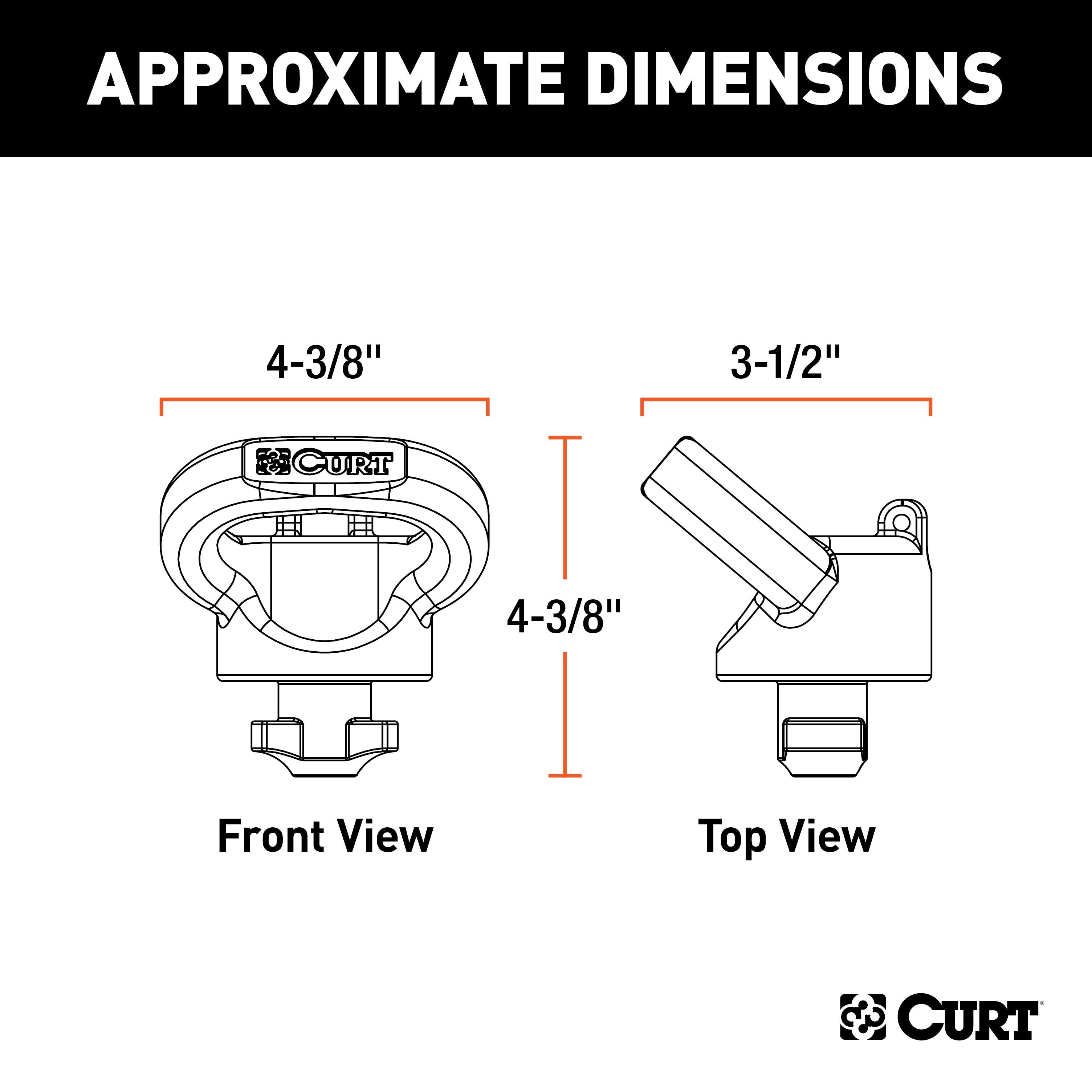 CURT OEM Puck System Gooseneck Safety Chain Anchors, 30K, Select Ram 2500, 3500 Model 60617