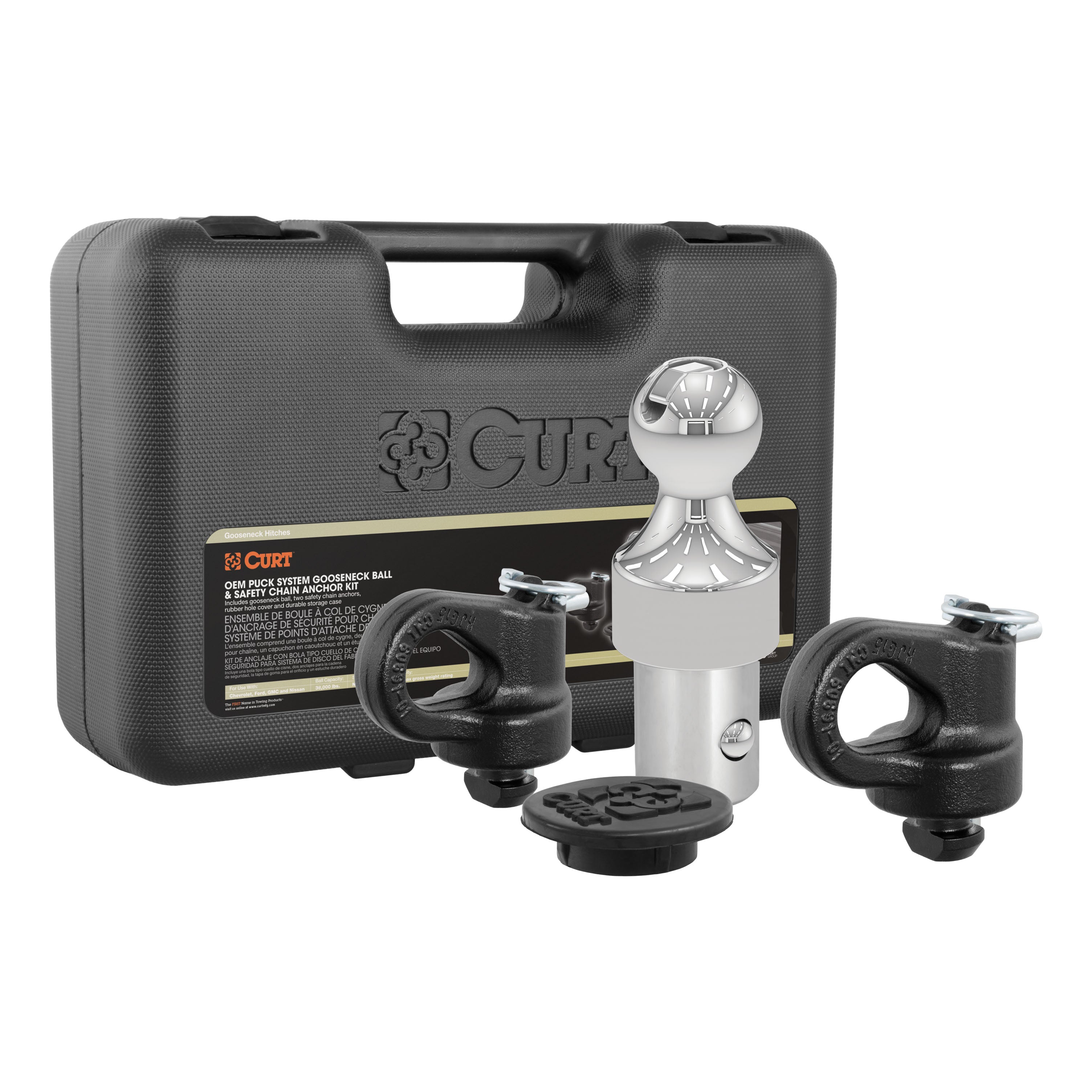 CURT Puck System Gooseneck Hitch, Fits Select Chevy, Ford, GMC, Nissan Trucks, 38,000 lbs. GTW, 2-5/16-Inch Ball, Pucks Required Model 60639