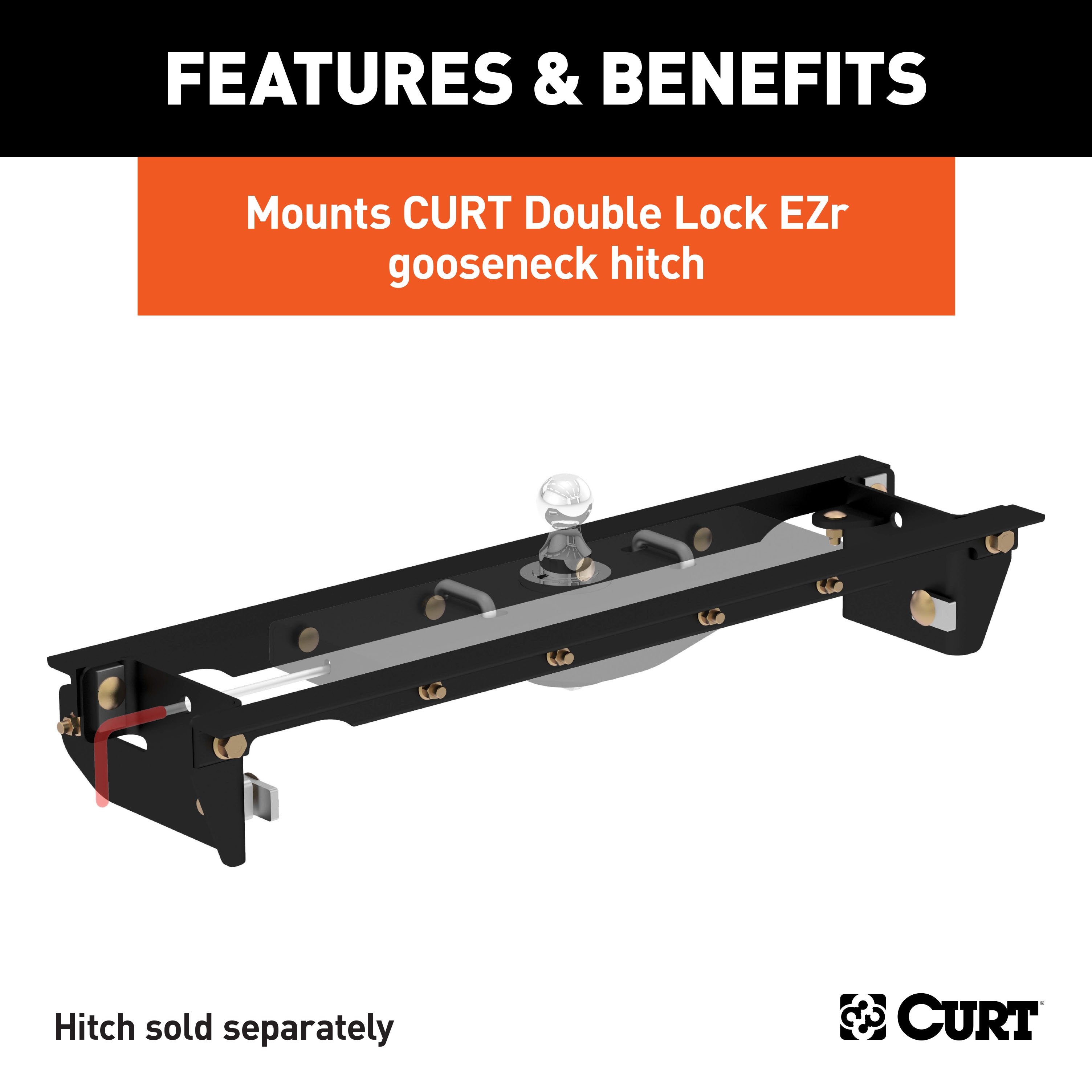 CURT Double Lock EZr Gooseneck Installation Brackets, Fits Select Ford F-250, F-350 Super Duty Model 60645