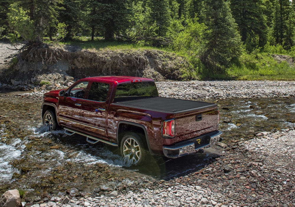 RetraxOne MX Retractable Tonneau Cover Matte One Piece Polycarbonate Finish 2022-2026 Toyota Tundra Regular/Double Cab 6' 7 inch Bed with Deck Rail System without Stake Pockets