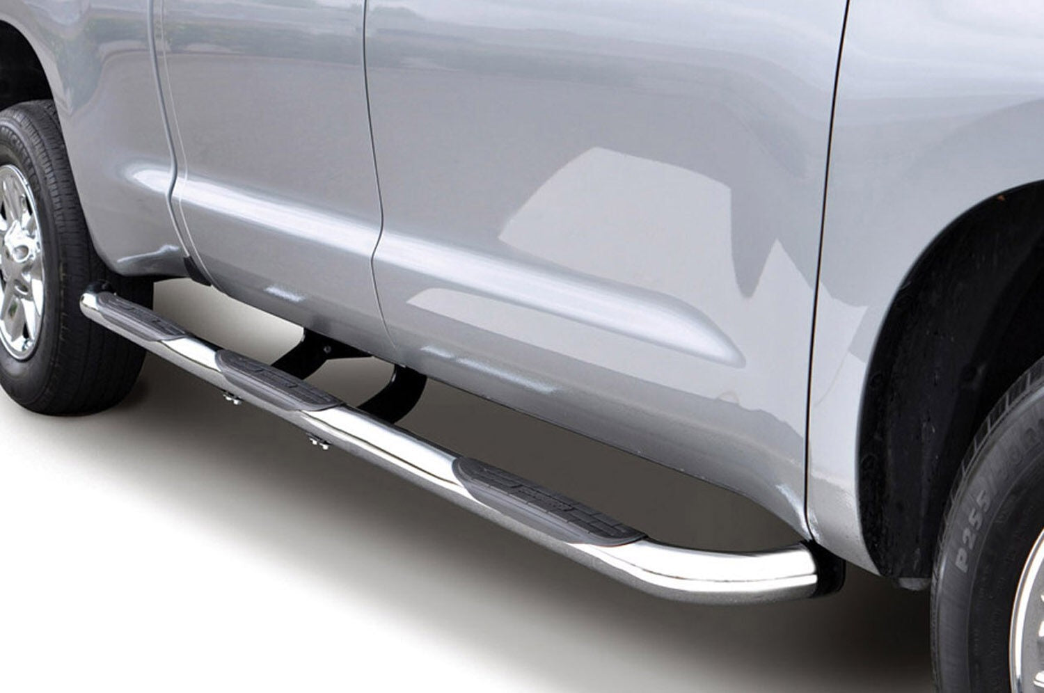 6000 Side Steps With Mounting Bracket Kit 1 Piece Wheel to Wheel Polished Stainless Steel 2009-2014 Ford F-150 Go Rhino