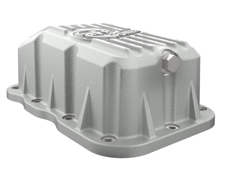 aFe POWER transmission pan for Jeep Wrangler JL 2018-2025, designed for L4-2.0L engines, featuring a durable aluminum construction.