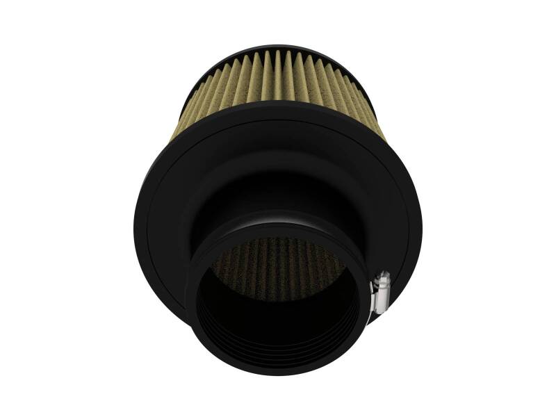 Universal air filter with a 4-inch inlet, 8-inch base, and 7-inch height, designed for enhanced airflow and performance.