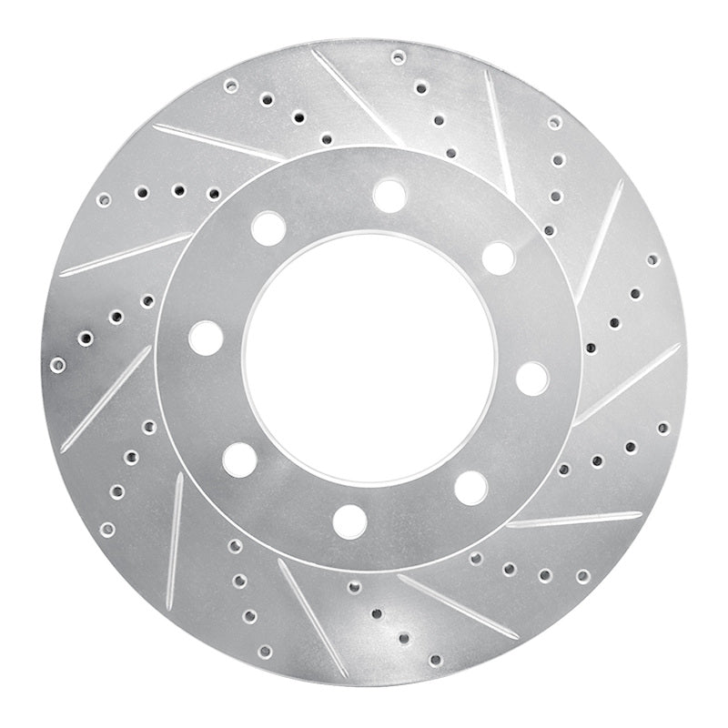 R1 2012-2025 Ford F-250 4WD (Super Duty) Front Right Drilled & Slotted Silver Brake Rotor
