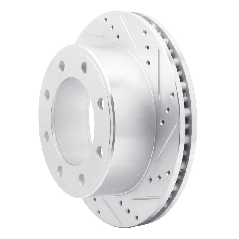 R1 99-05 Ford F-250 2WD (Super Duty) Rear Right Drilled & Slotted Silver Brake Rotor