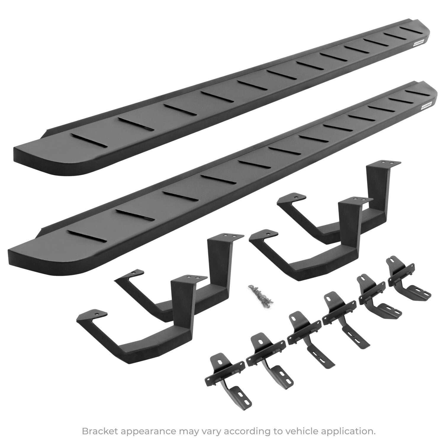 RB10 Running Boards With Mounting Brackets & 2 Pairs of Drop Steps Kit Textured Black 2015-2018 Silverado/Sierra 2500 HD/3500 HD Go Rhino