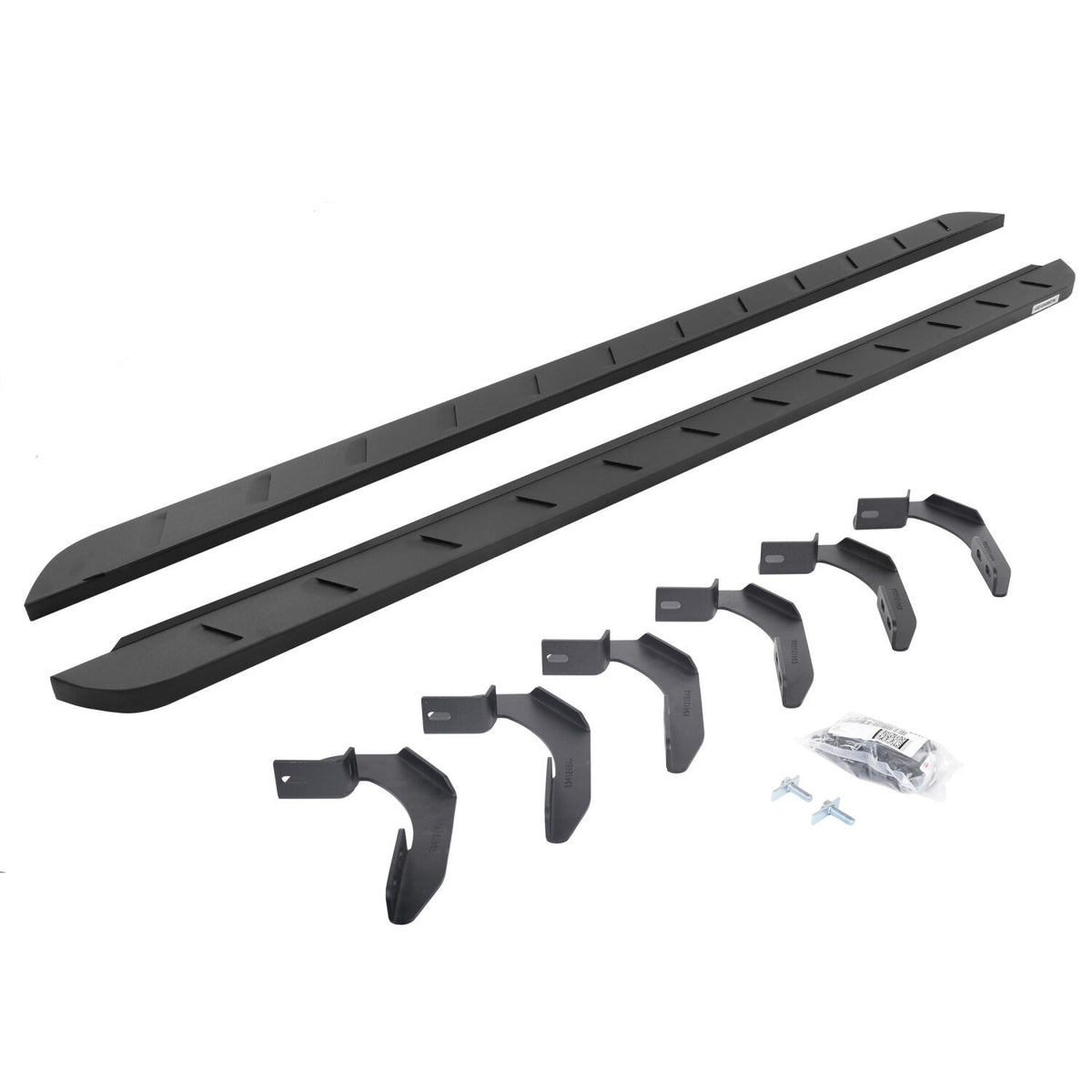 RB10 Slim Line Running Boards With Mounting Brackets Curved Textured Black 2004-2014 Ford F-150 Go Rhino