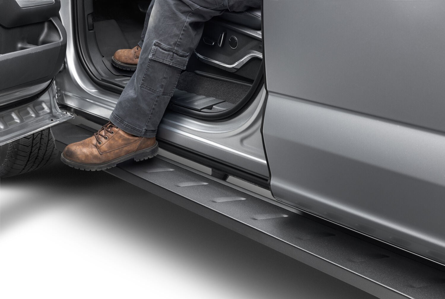 RB10 Running Boards With Mounting Brackets Textured Black 2015-2026 Ford F-150/ F-250/F-350 Go Rhino