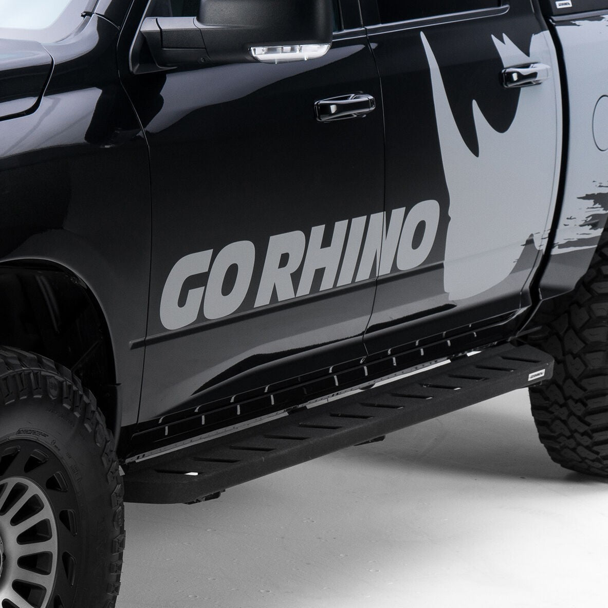 RB10 Running Boards With Mounting Brackets Textured Black 2019-2026 Ram 1500 Extended Cab Go Rhino