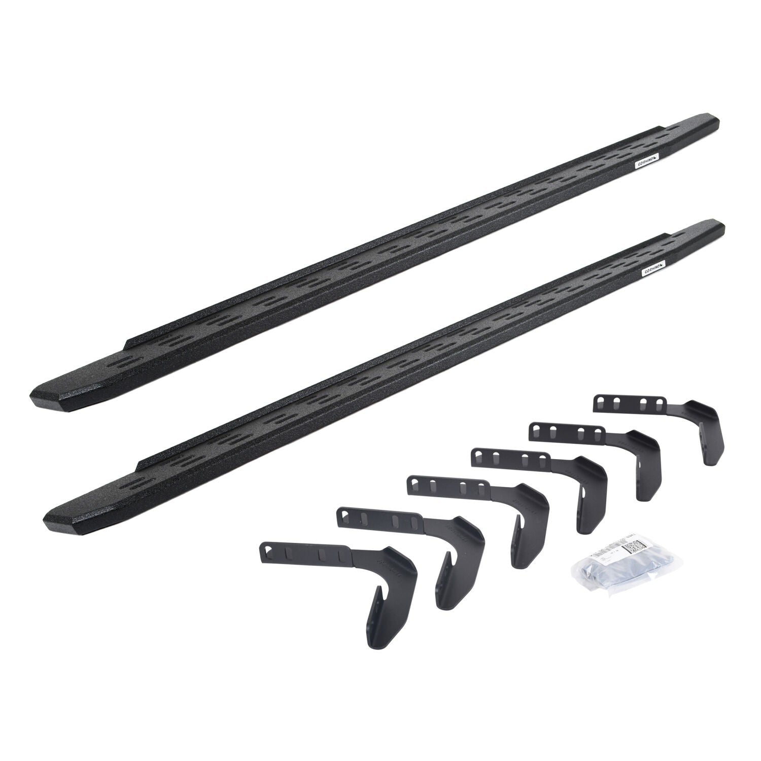 RB10 Running Boards With Mounting Brackets Textured Black 2007-2021 Toyota Tundra Go Rhino