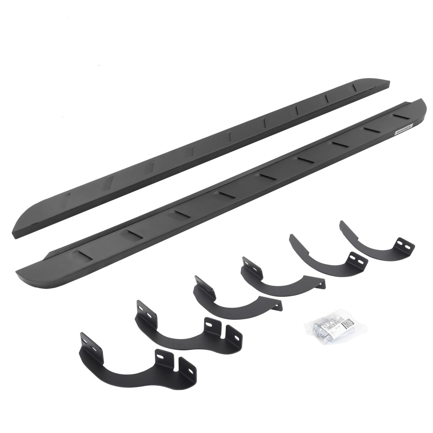 RB10 Slim Line Running Boards With Mounting Brackets Curved Textured Black 2014-2024 Toyota 4Runner Go Rhino