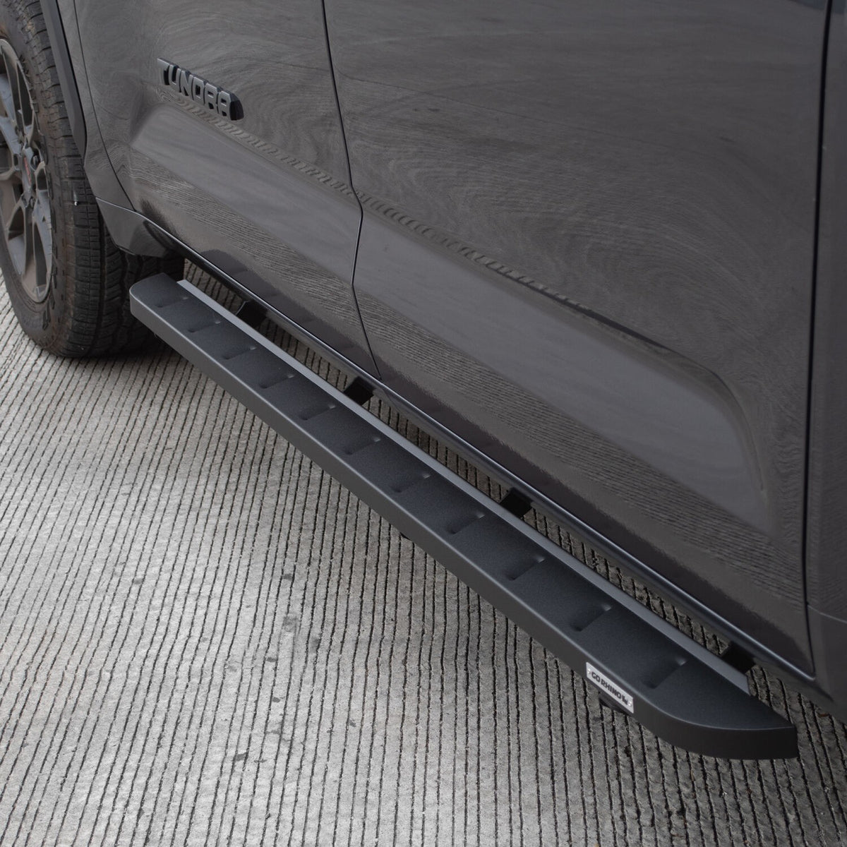 RB10 Slim Line Running Boards With Mounting Brackets Textured Black 2022-2026 Toyota Tundra Go Rhino