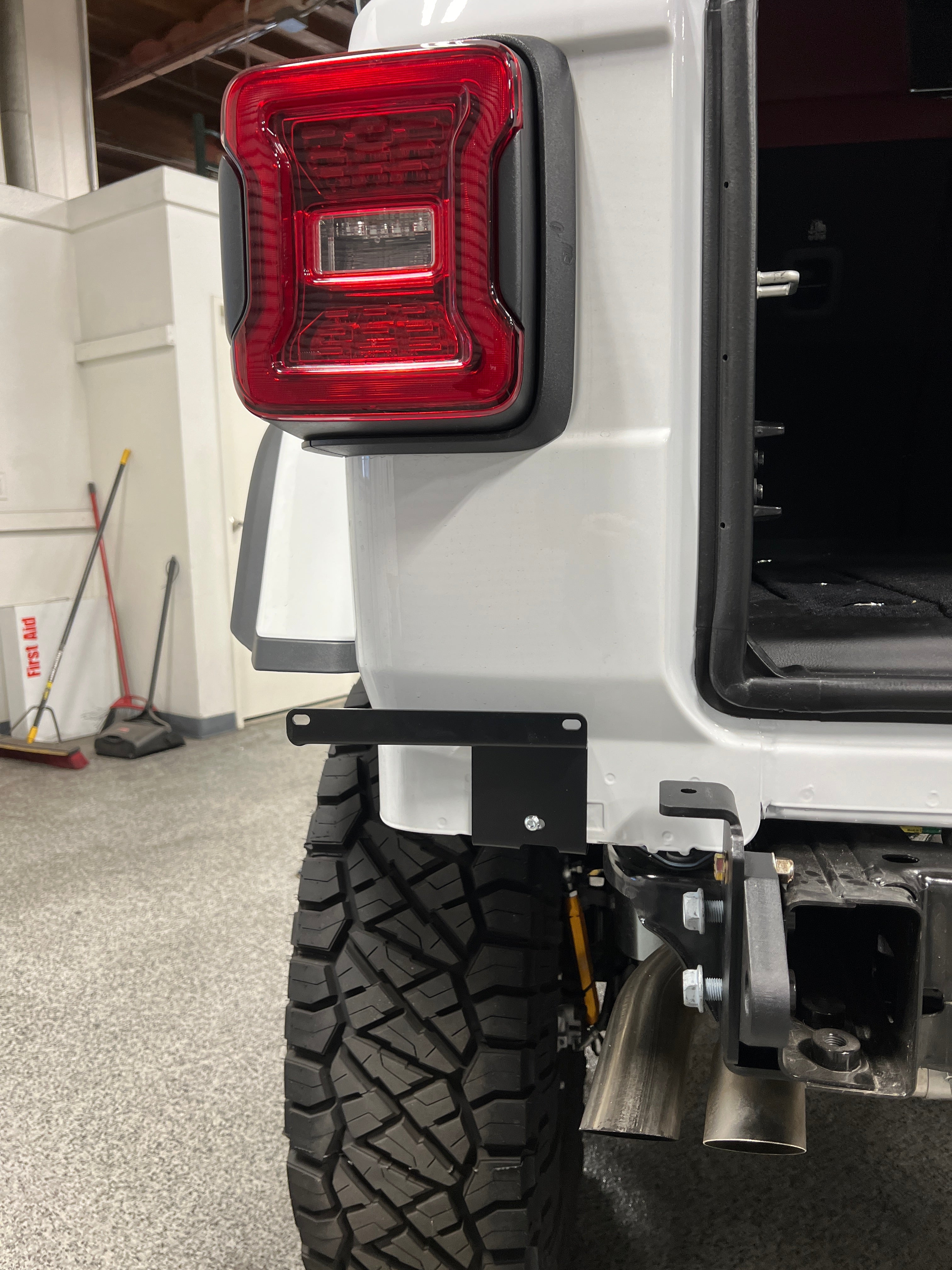 Jeep Wrangler JL Body License Plate Mount Holder, Left Side Black