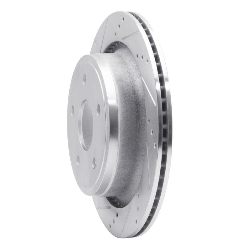 R1 02-24 Chrysler ASPEN Rear Left Drilled & Slotted Silver Brake Rotor