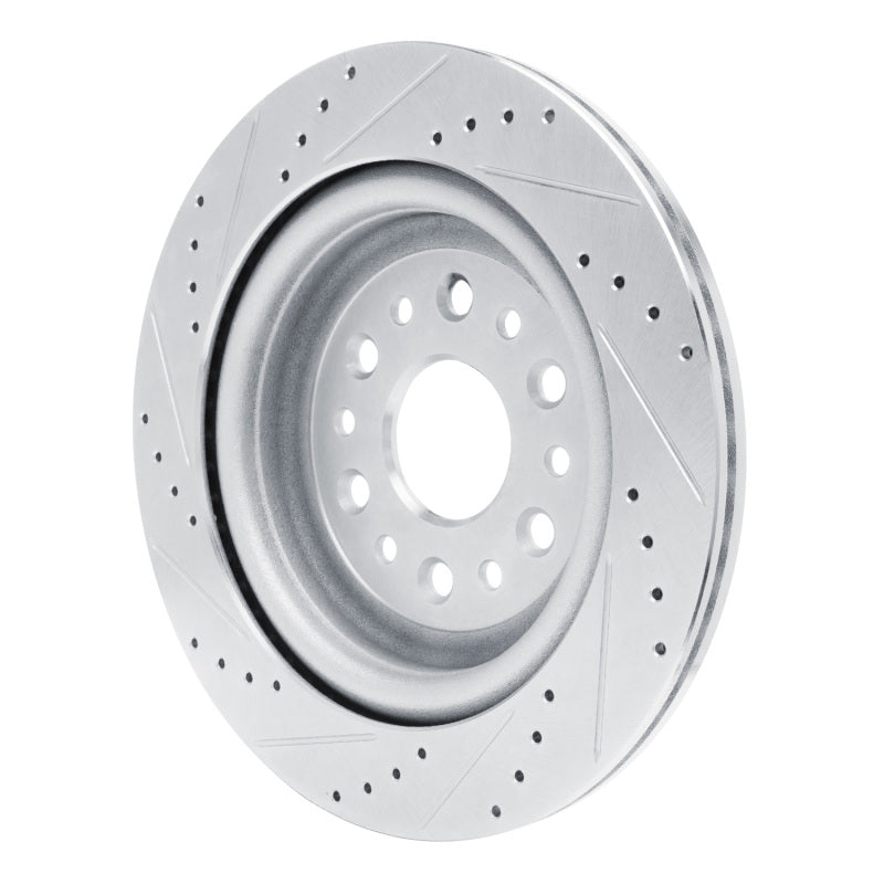 R1 19-25 Ram 1500 Rear Right Drilled & Slotted Silver Brake Rotor