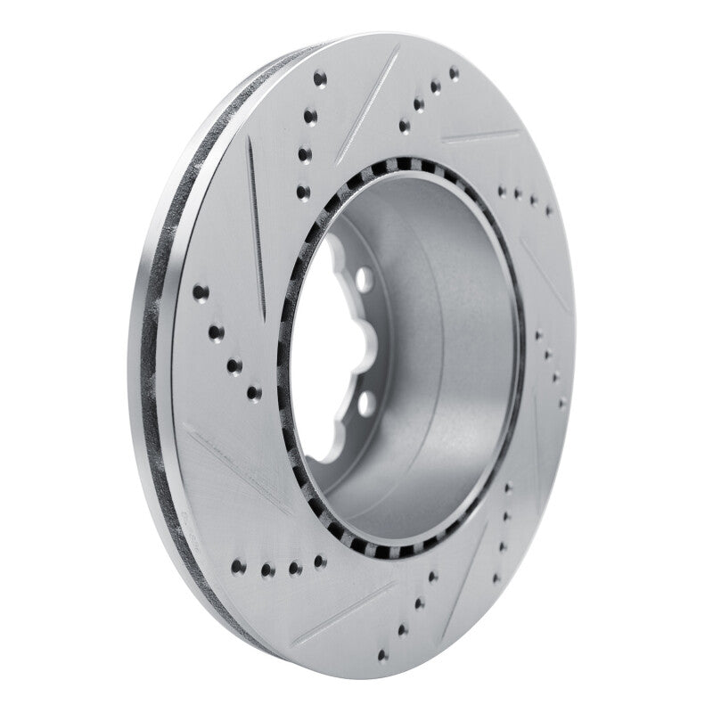 R1 2006-2025 American Coach Patriot Rear Right Drilled & Slotted Silver Brake Rotor