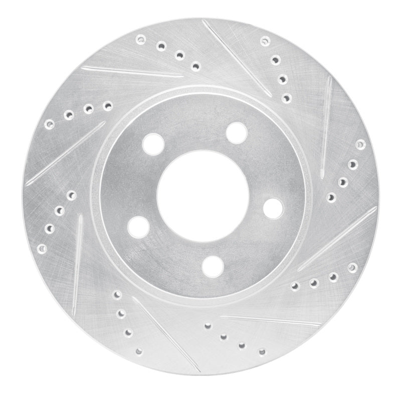 R1 2001-2011 Ford Explorer Sport Front Right Drilled & Slotted Silver Brake Rotor