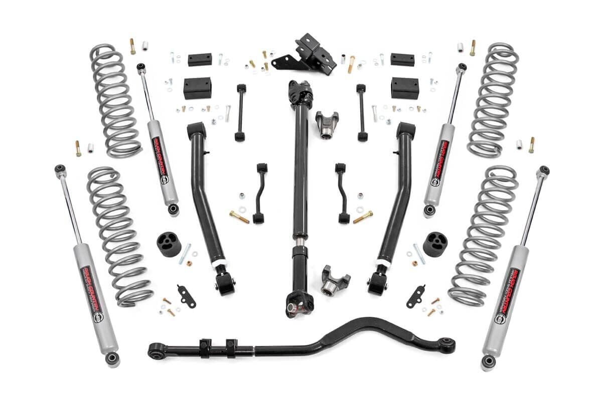3.5 Inch Lift Kit Adj Lower FR D/S Jeep Wrangler Unlimited 4WD (18-23) Rough Country